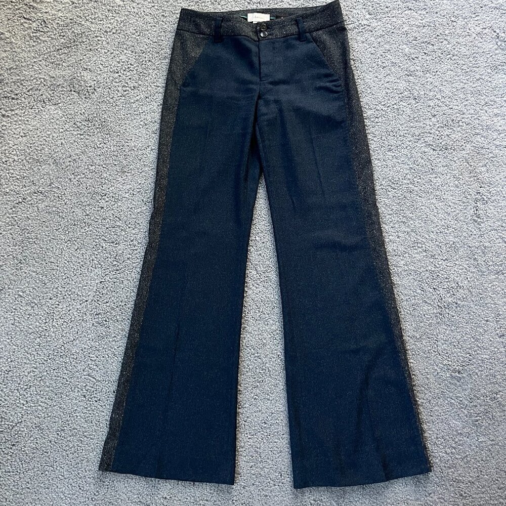 ANTHROPOLOGIE ELEVENSES THE BRIGHTON Mixed Tweed Colorblock Trousers Slacks 6T - Picture 1 of 15